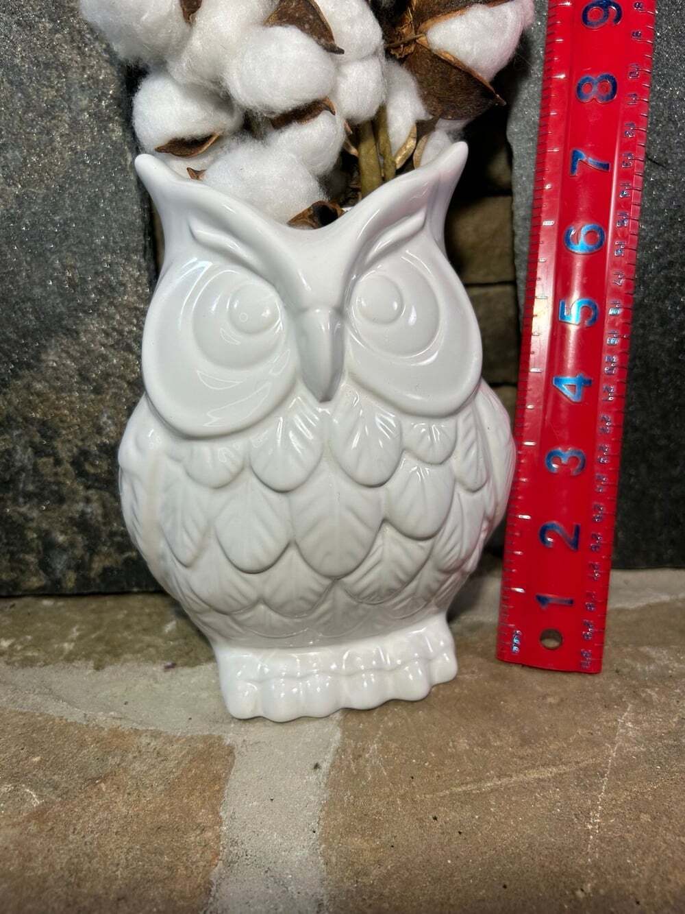 Decorative White Owl vase